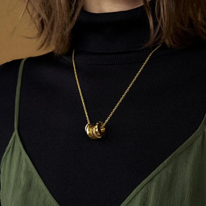 Black Onyx Lotus Charm Necklace Stainless Steel Gold Women Alex And Ani Growth New Beginnings