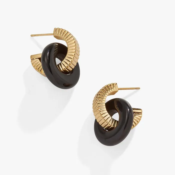 Black Onyx Textured Earrings Stainless Steel Silver Women Alex And Ani Earrings
