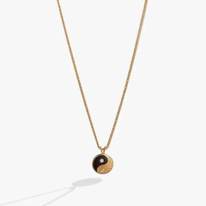 Black Onyx Yin Yang Precious Necklace 14kt Gold Over Sterling Silver Women Alex And Ani Necklaces Black Onyx Yin Yang Precious Necklace 14kt Gold Over Sterling Silver Women Alex And Ani Necklaces