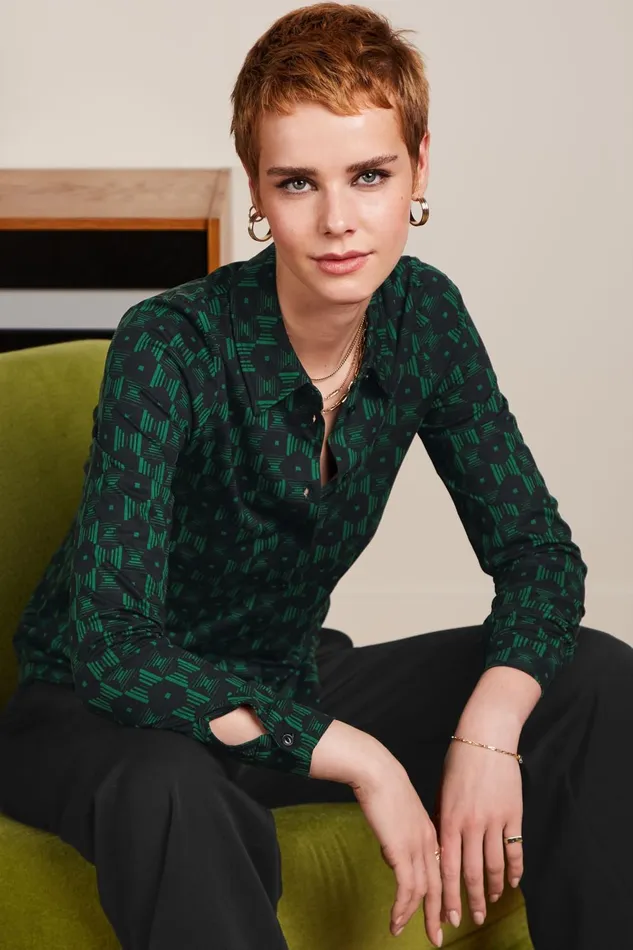 Blouses Women King Louie Blouse Marvin Para Green 8211 Marvin