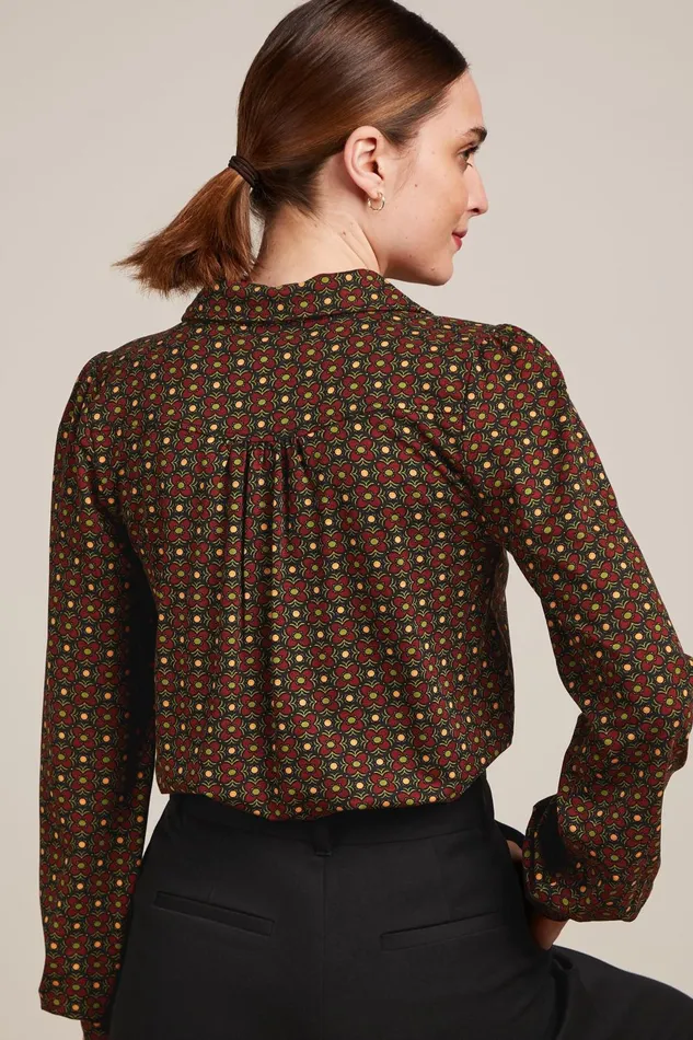 Blouses Women King Louie Carina Blouse Valley Cabernet Red 8211 Valley