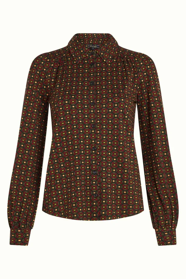 Blouses Women King Louie Carina Blouse Valley Cabernet Red 8211 Valley