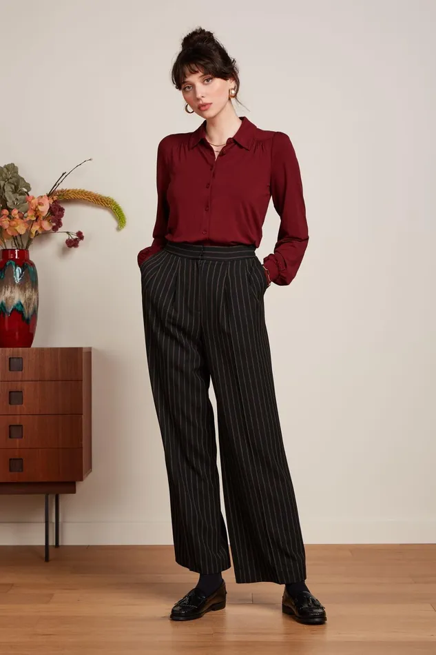 Blouses Women King Louie Carina Blouse Viscose Light Cabernet Red 8211 Viscose Light