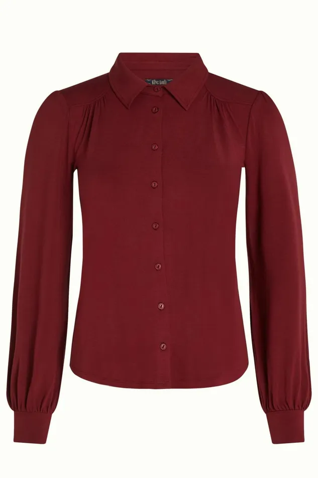 Blouses Women King Louie Carina Blouse Viscose Light Cabernet Red 8211 Viscose Light
