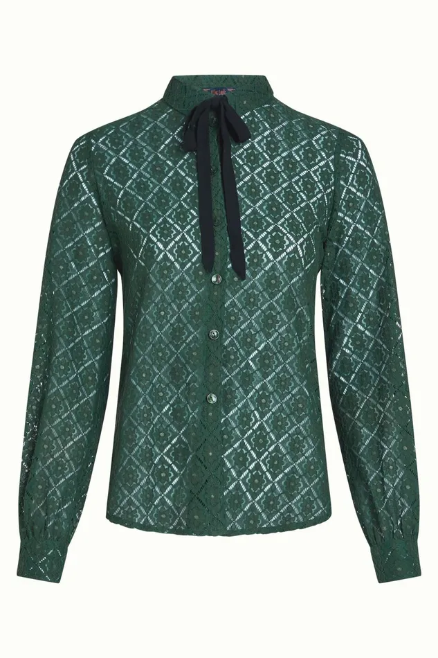 Blouses Women King Louie Maisie Blouse Artiste Lace Amazon Green 8211 Artiste Lace