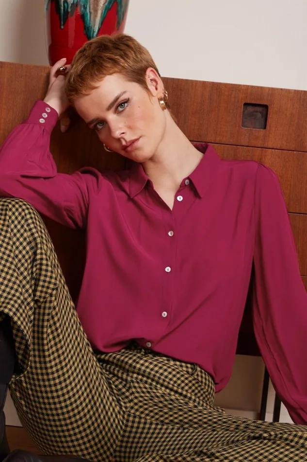 Blouses Women King Louie Maisie Blouse Etoile Framboise Pink 8211 Etoille