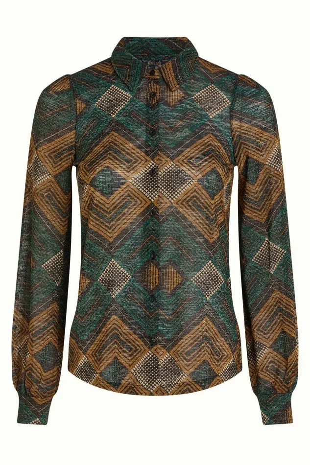Blouses Women King Louie Maisie Blouse Morrison Pine Green 8211 Morrison