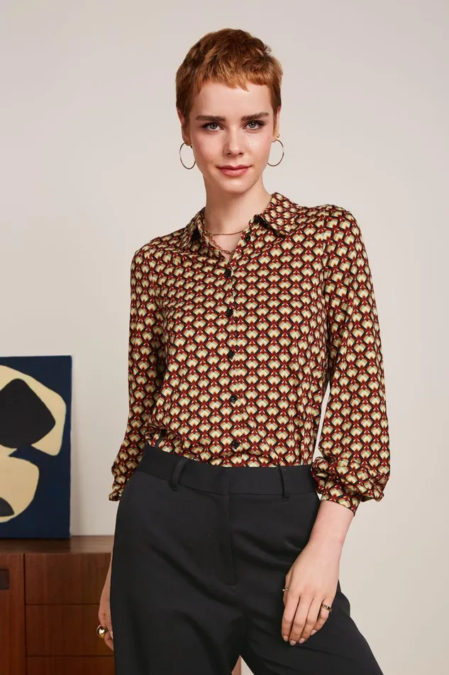 Blouses Women King Louie Maisie Blouse Valet Cabernet Red 8211 Valet