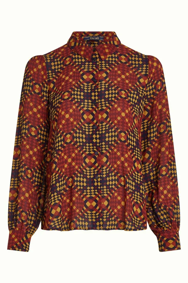 Blouses Women King Louie Maisie Blouse Zesty Evening Blue 8211 Zesty