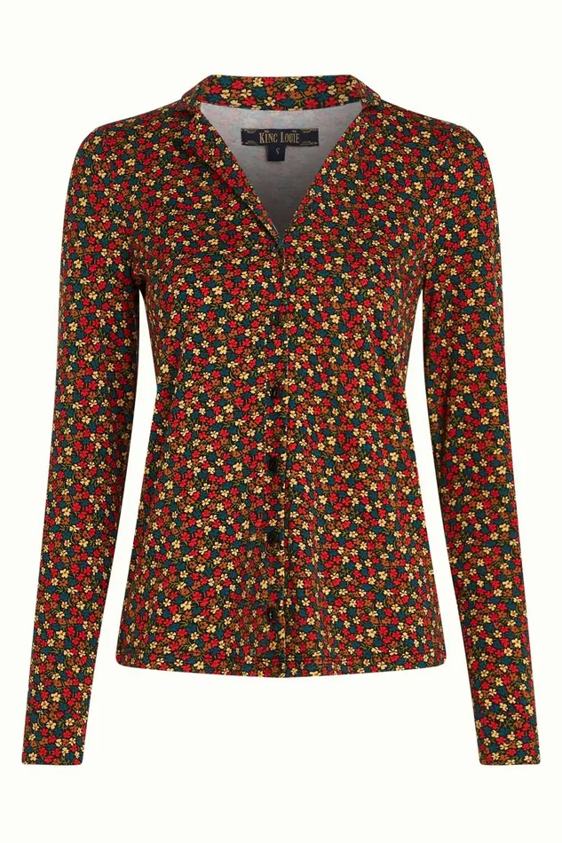 Blouses Women King Louie Patty Blouse Flaminga Black 8211 Flaminga