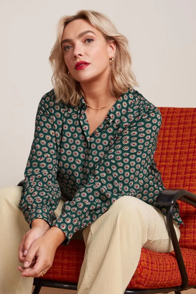 Blouses Women King Louie Remi Blouse Elliot Pine Green 8211 Elliot
