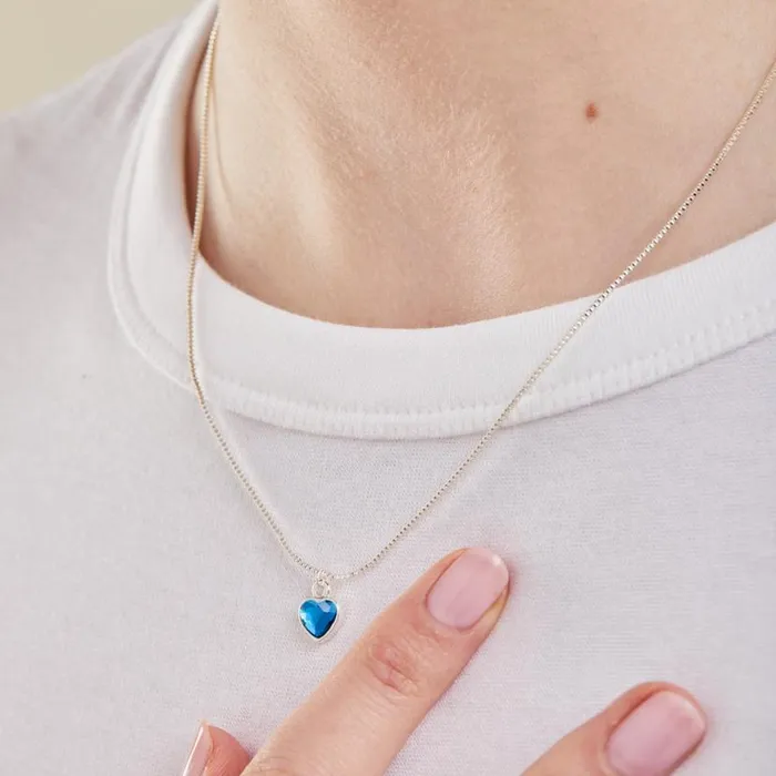 Blue Zircon Heart Necklace December Birthstone Silver Women Alex And Ani Anniversary Blue Zircon Heart Necklace December Birthstone Silver Women Alex And Ani Anniversary