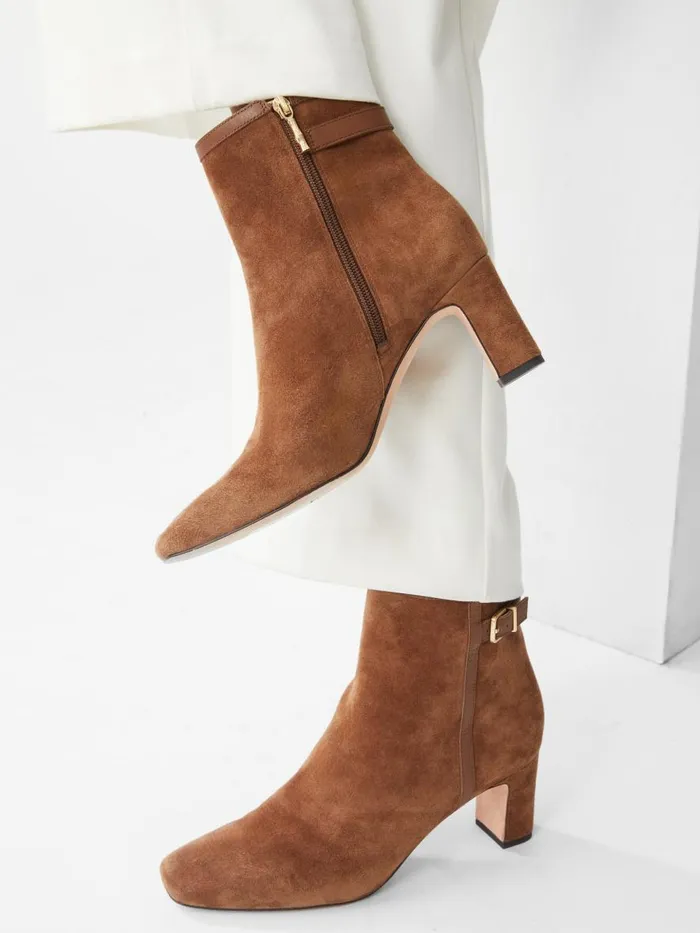 Boots Women JMcLaughlin Vivvi Suede Ankle Boots Toasted Coconut