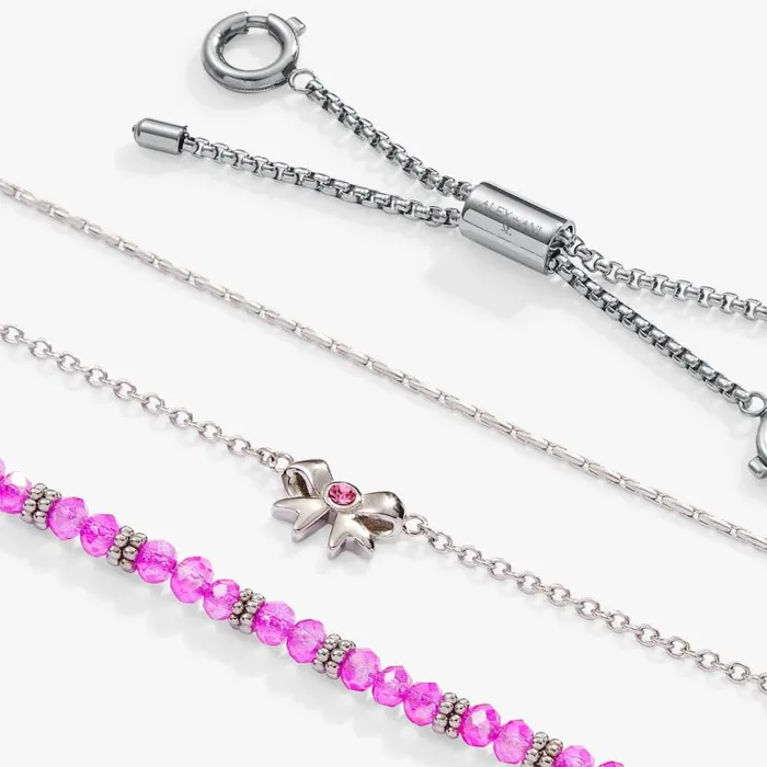 Bow Stranded Bracelet Set Stainless Steel Silver Women Alex And Ani Jewelry Sets Bow Stranded Bracelet Set Stainless Steel Silver Women Alex And Ani Jewelry Sets