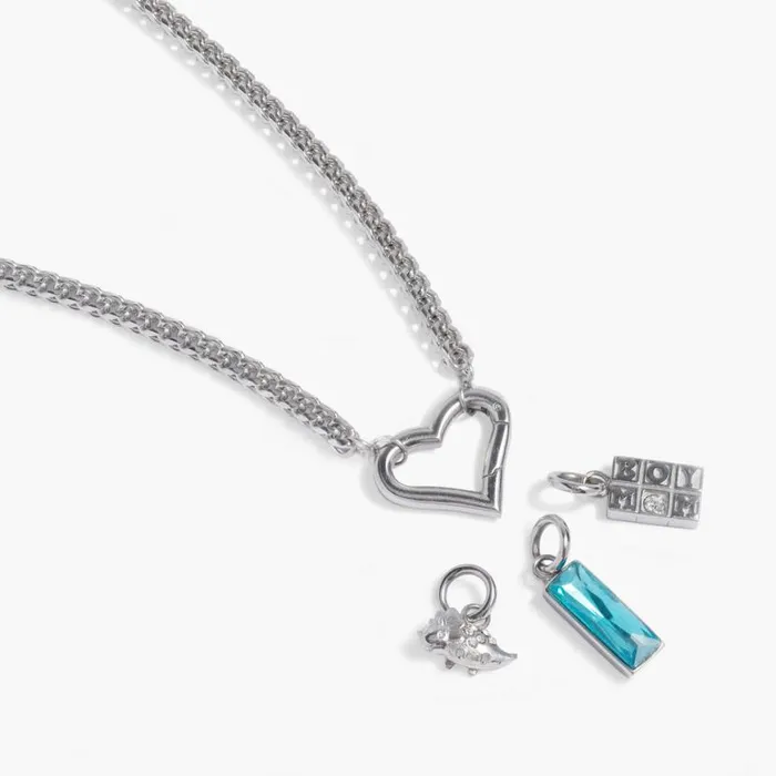 Boy Mom Interchangeable Charm Necklace Stainless Steel Silver Women Alex And Ani Interchangeable Starter Set