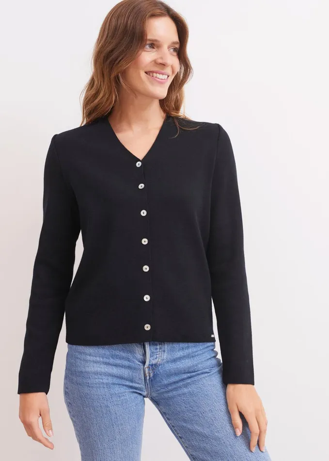 Brevands Iv VNeck Cardigan Black Women Saint James Sweaters Cardigans and Jackets Brevands Iv VNeck Cardigan Black Women Saint James Sweaters Cardigans and Jackets