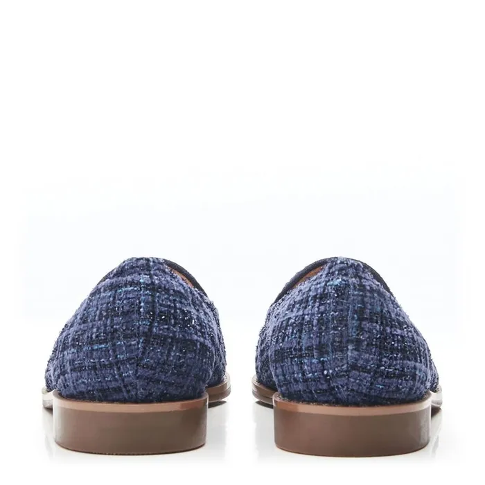 Brogues And Loafers Women Moda In Pelle Emmarose Navy Textile