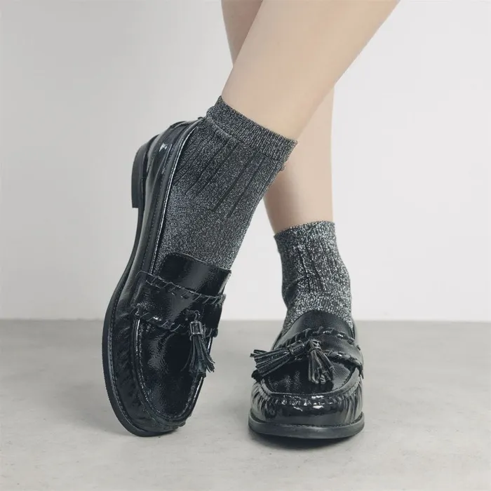 Brogues And Loafers Women Moda In Pelle Espelette Black Leather