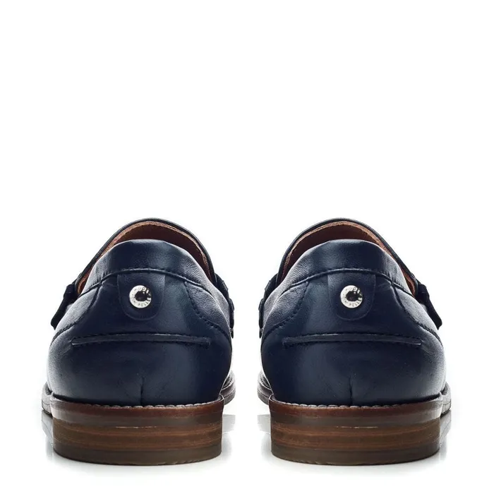 Brogues And Loafers Women Moda In Pelle Espelette Navy Leather