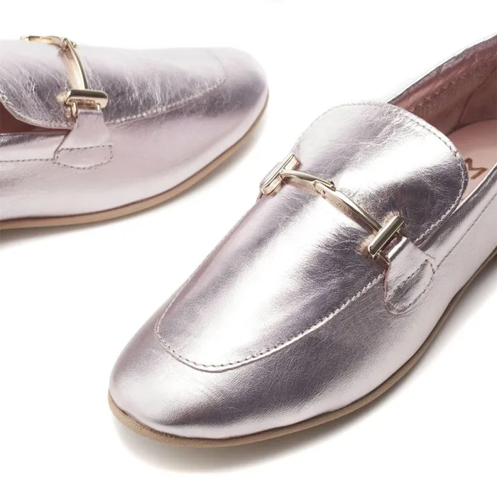 Brogues And Loafers Women Moda In Pelle Fayee Rose Gold Leather