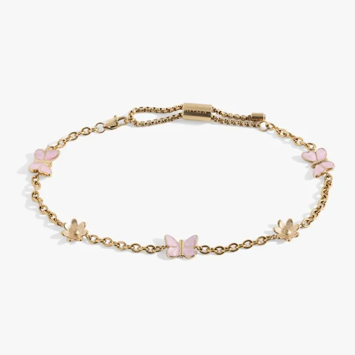 Butterfly And Flower Anklet Stainless Steel Gold Women Alex And Ani Anklets