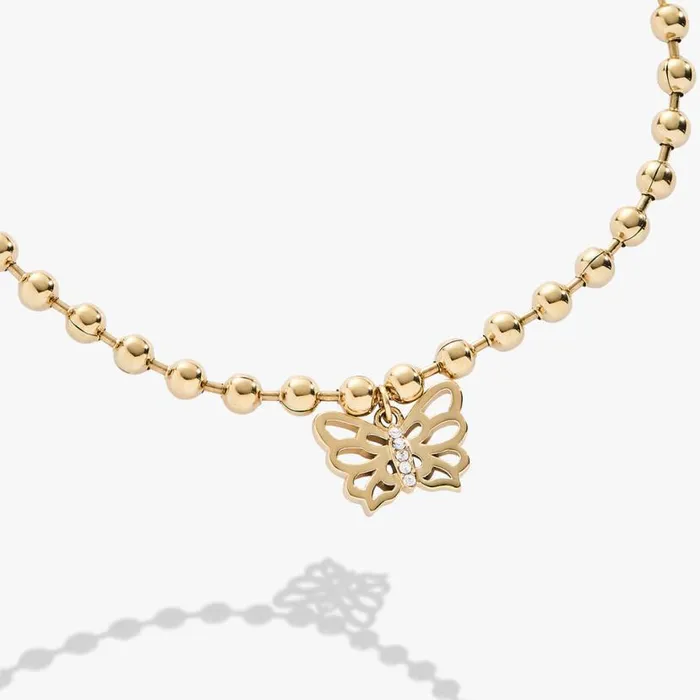 Butterfly Ball Chain Bracelet Stainless Steel Gold Women Alex And Ani Butterfly