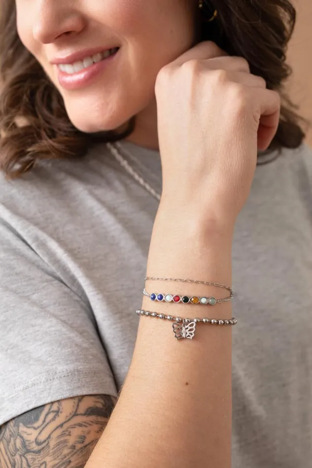 Butterfly Ball Chain Bracelet Stainless Steel Gold Women Alex And Ani Butterfly