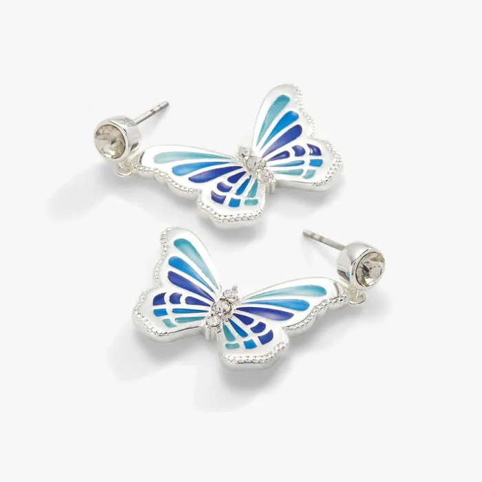 Butterfly Crystal Drop Earrings Silver Women Alex And Ani Animals Butterfly Crystal Drop Earrings Silver Women Alex And Ani Animals