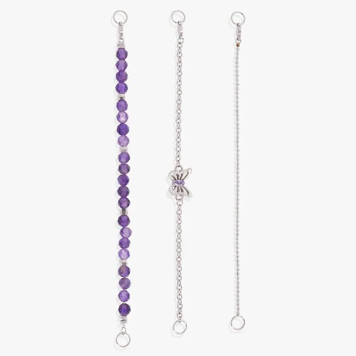 Butterfly Stranded Bracelet Set Stainless Steel Silver Women Alex And Ani Fine Jewelry