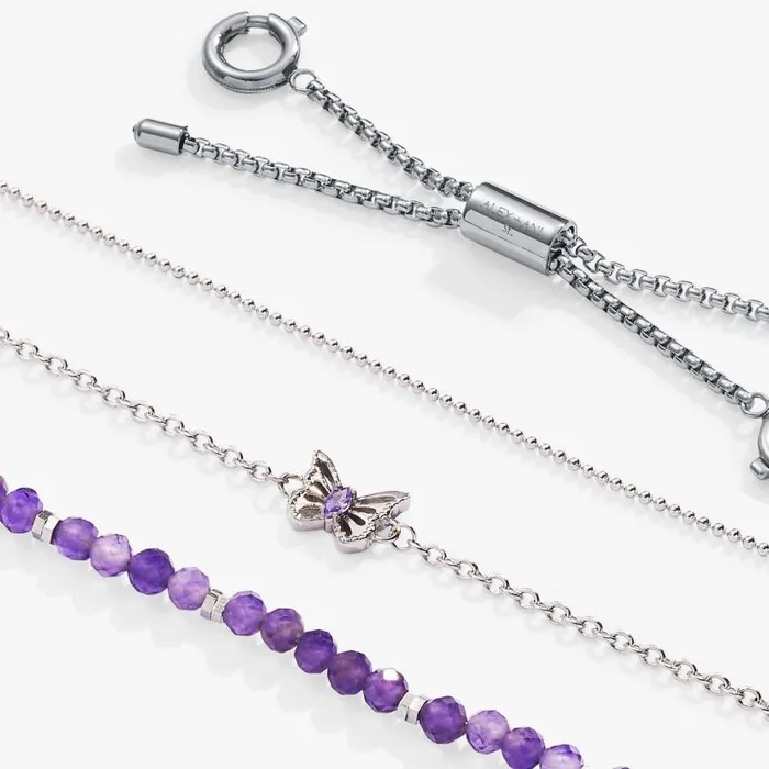 Butterfly Stranded Bracelet Set Stainless Steel Silver Women Alex And Ani Fine Jewelry