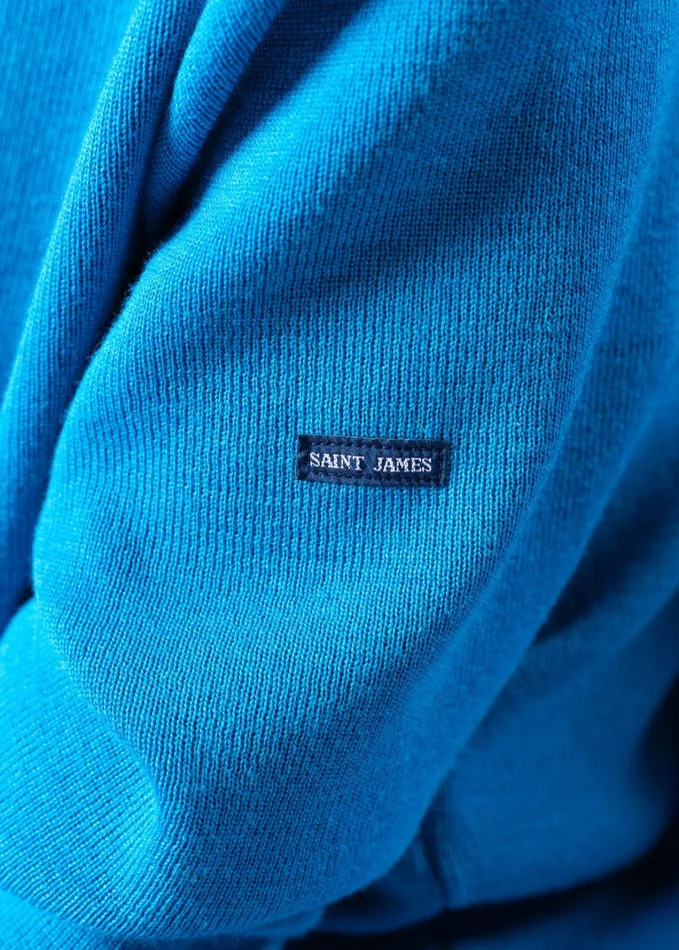 Cancale Wool Fisherman Sweater With Button Shoulder Loose Fit Electricbluepopelectricblue Women Saint James Breton Sweaters