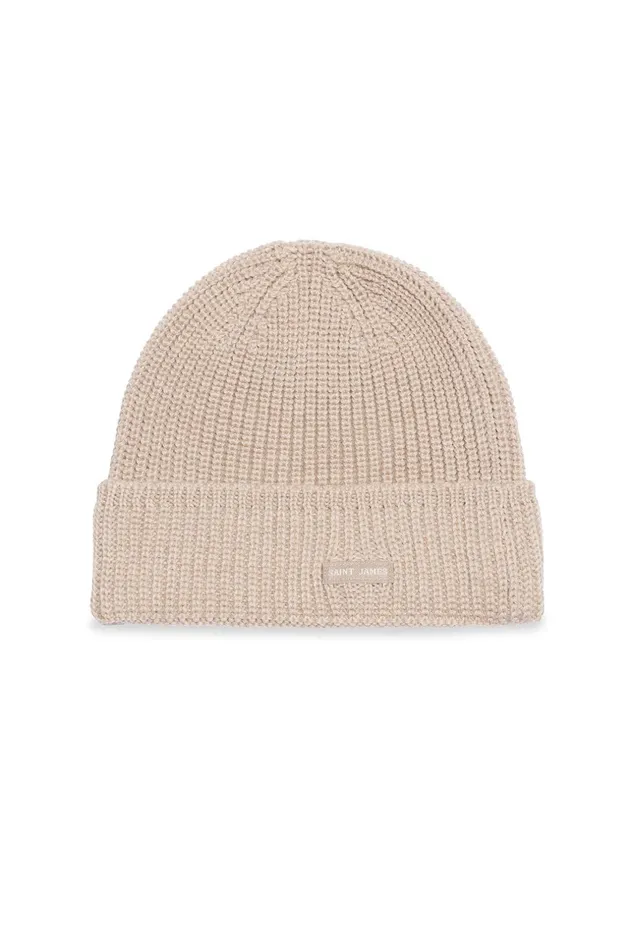 Canot Soft Wool Beanie In Purl Knit Beige Women Saint James Hats and Beanies