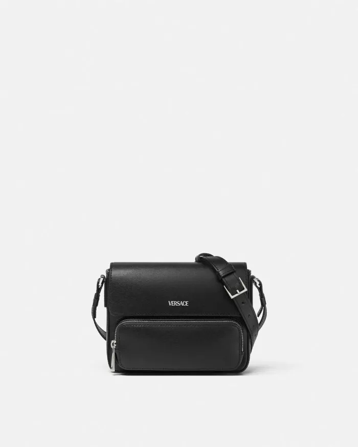 Cargo Messenger Bag Blacksilver Men Versace Crossbody and Messengers