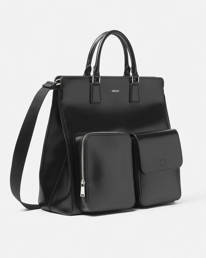 Cargo Tote Bag Blacksilver Men Versace Cargo