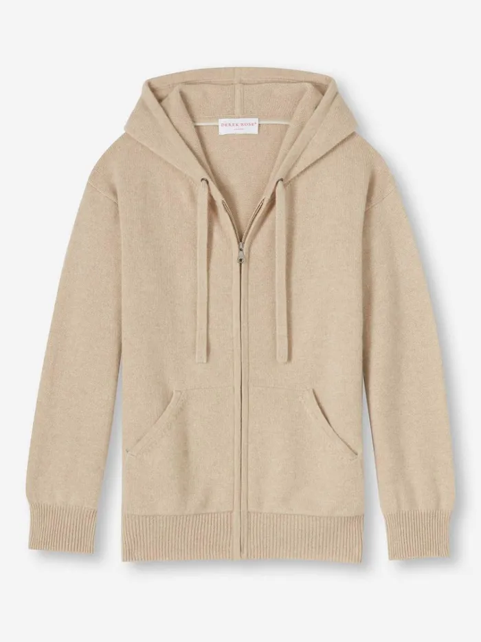 Cashmere Hoodies Women Derek Rose Hoodie Daphne Cashmere Fawn