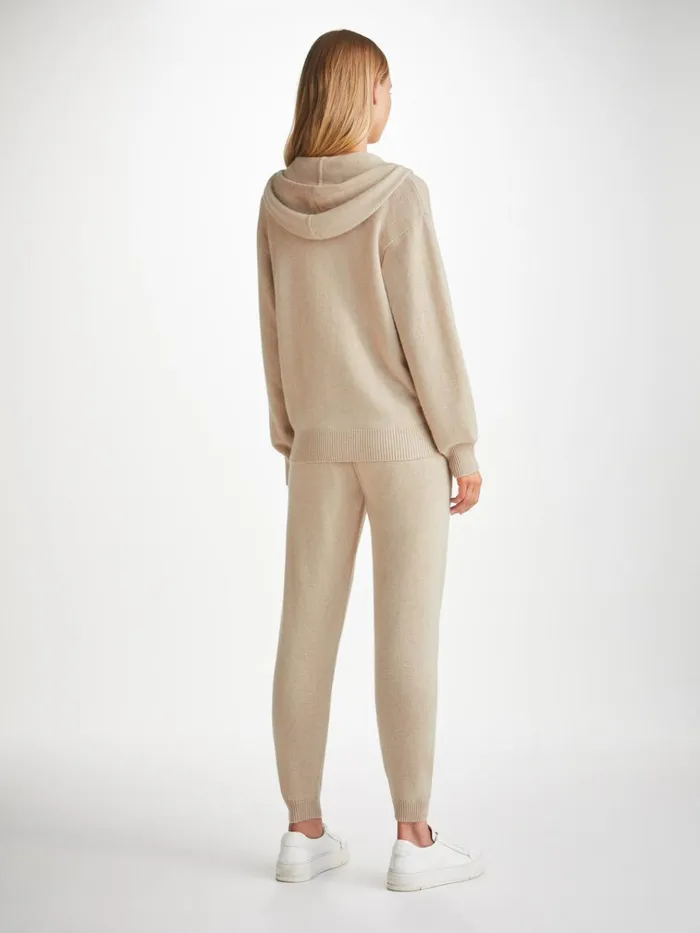 Cashmere Hoodies Women Derek Rose Hoodie Daphne Cashmere Fawn