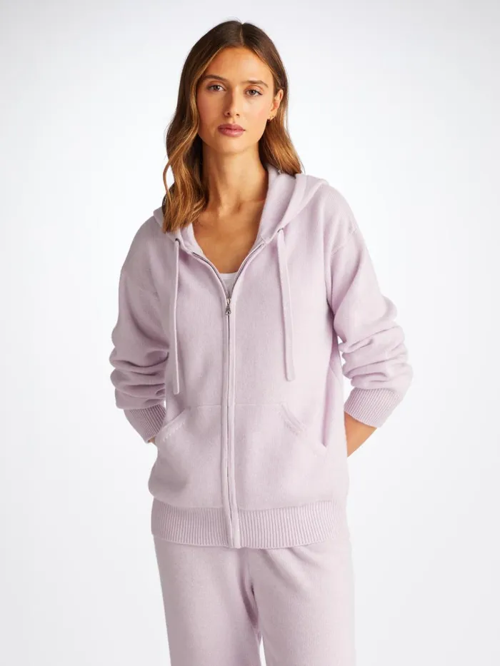 Cashmere Hoodies Women Derek Rose Hoodie Daphne Cashmere Lilac