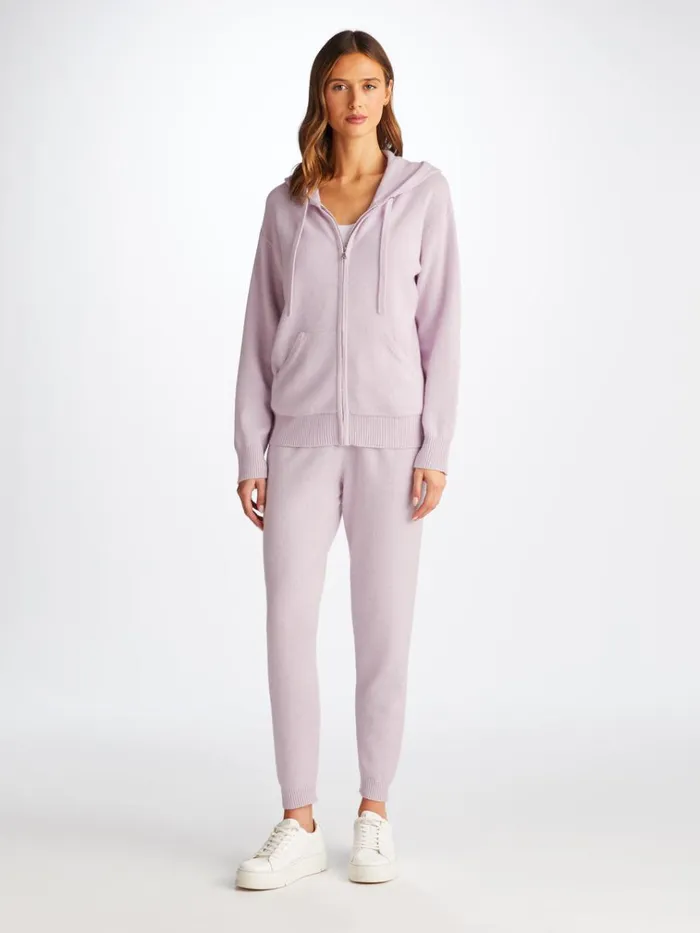 Cashmere Hoodies Women Derek Rose Hoodie Daphne Cashmere Lilac