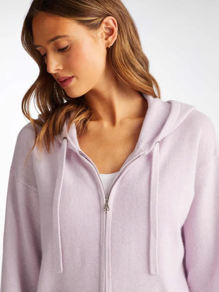 Cashmere Hoodies Women Derek Rose Hoodie Daphne Cashmere Lilac