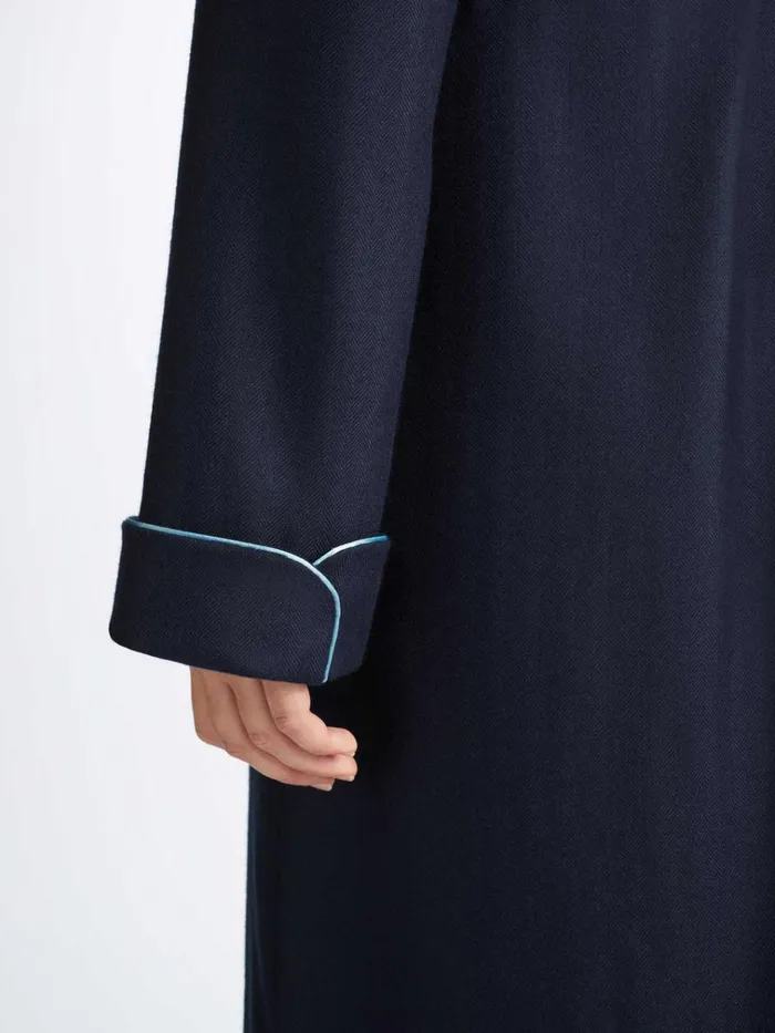 Cashmere Robes Women Derek Rose Robe Duke Cashmere Navy