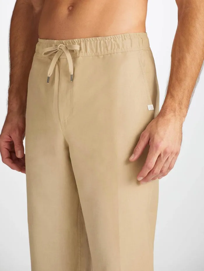 Casual Pants Men Derek Rose Pants Sydney Linen Sand