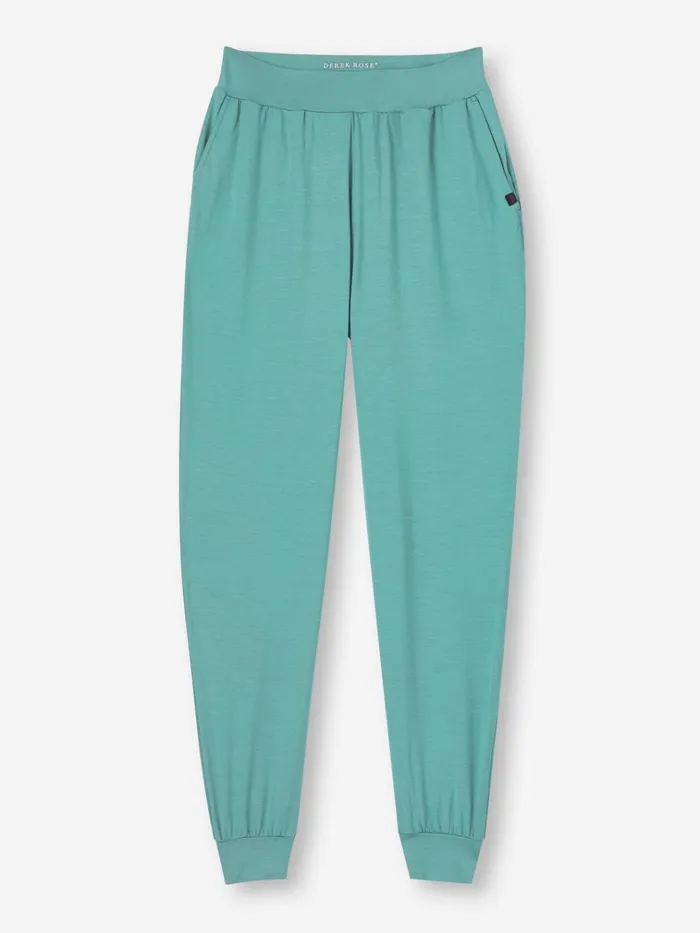 Casual Pants Women Derek Rose Track Pants Basel Micro Modal Stretch Teal