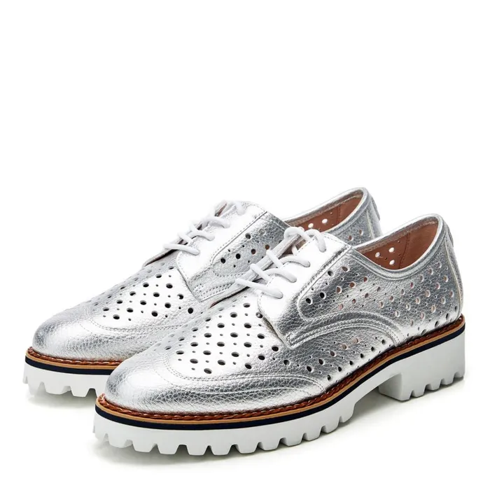 Casual Shoes Women Moda In Pelle Eloni Silver Leather