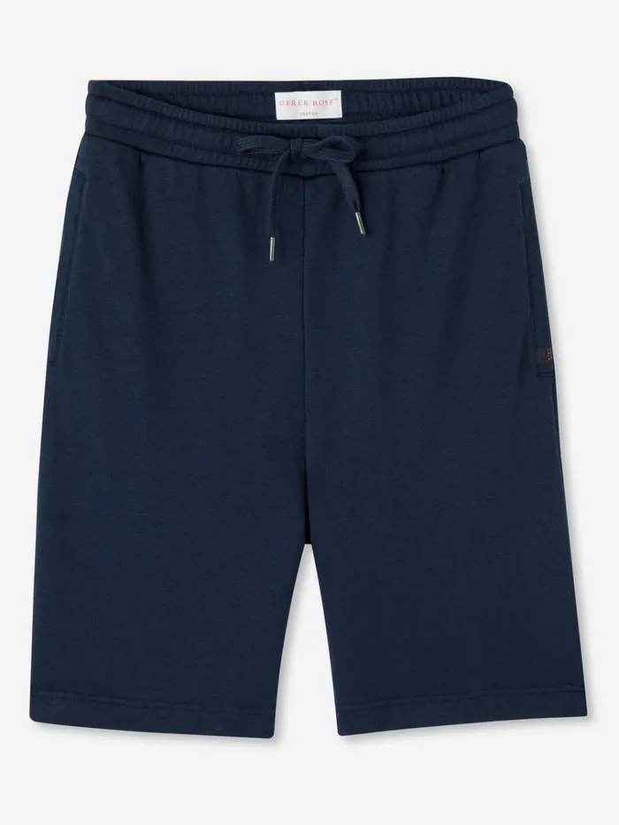 Casual Shorts Men Derek Rose Sweat Shorts Quinn Cotton Modal Navy