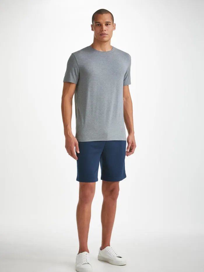 Casual Shorts Men Derek Rose Sweat Shorts Quinn Cotton Modal Navy