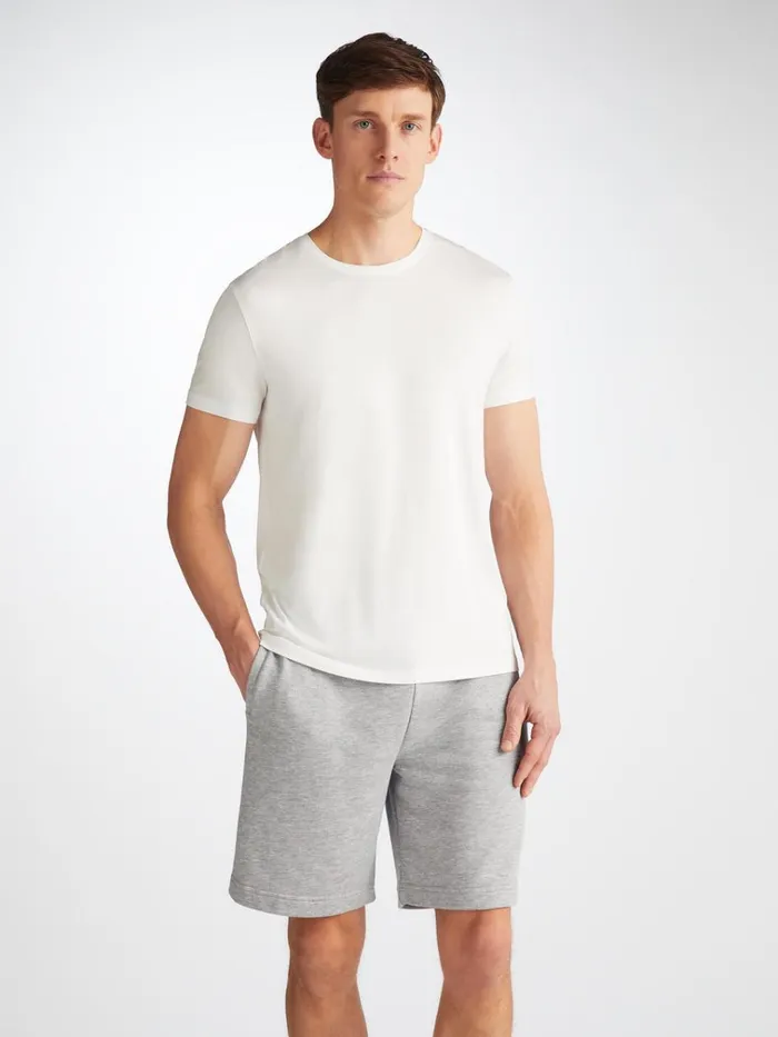 Casual Shorts Men Derek Rose Sweat Shorts Quinn Cotton Modal Silver
