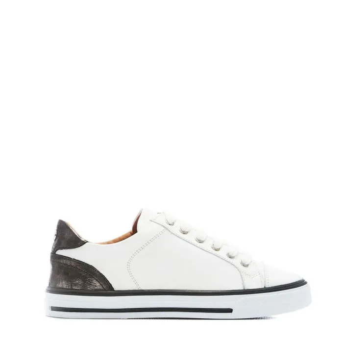Casual Trainers Women Moda In Pelle Amoreti White 8211 Pewter Leather