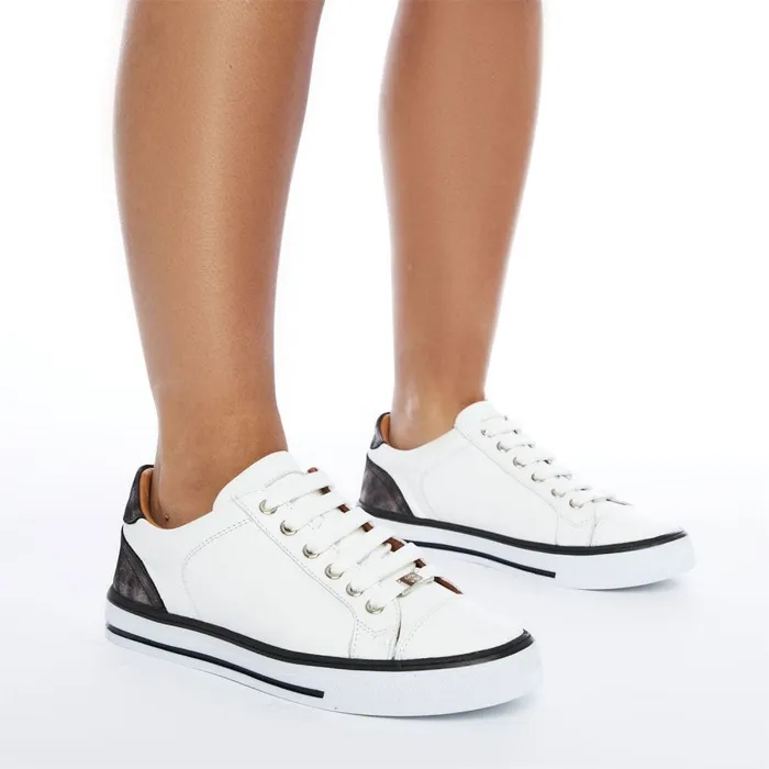 Casual Trainers Women Moda In Pelle Amoreti White 8211 Pewter Leather