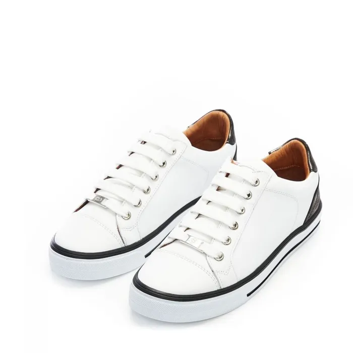 Casual Trainers Women Moda In Pelle Amoreti White 8211 Pewter Leather