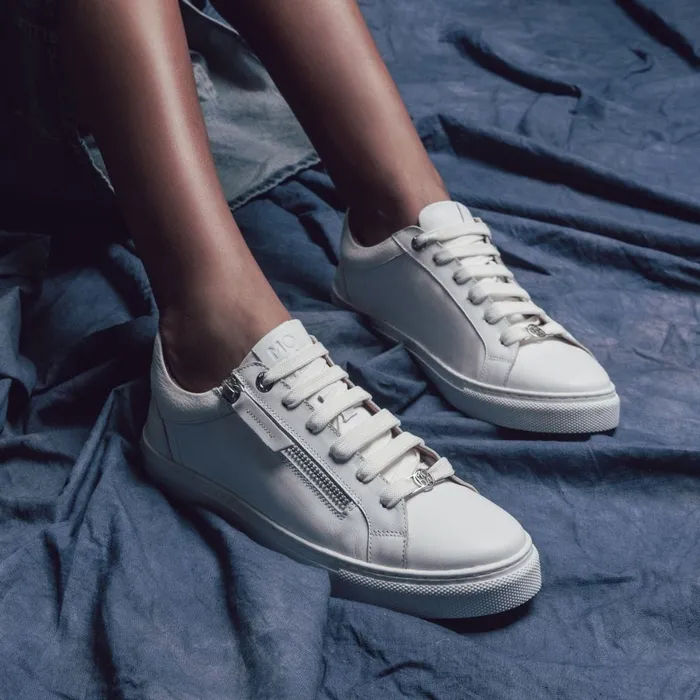 Casual Trainers Women Moda In Pelle Bailly White Leather